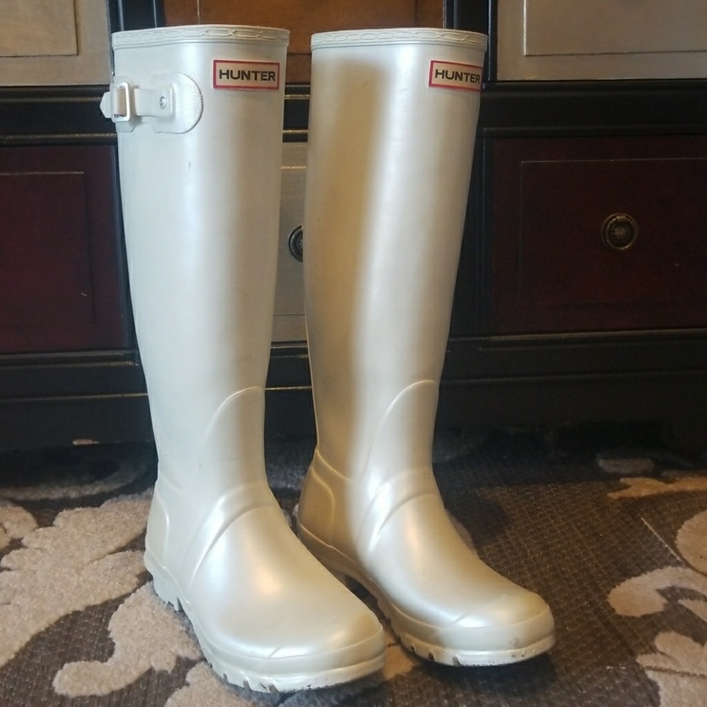 Original Tall Hunter Boots Pearl White